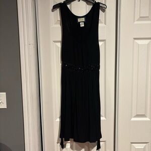 Emmelee for F.C. Black Sleeveless Midi Dress with Beaded Waist